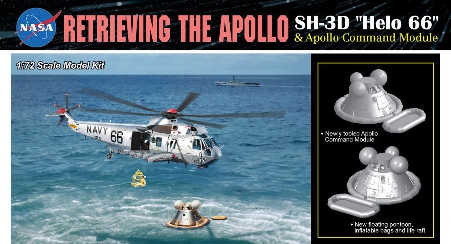 Dragon 11026 1/72 SH-3D"Helo 66"&Apollo Command Module Plastic model kit 