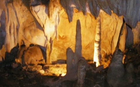 inside one of the caves