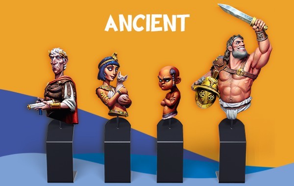 Ancient Era – Travel back in time with figures that capture the grandeur of classical civilizations.