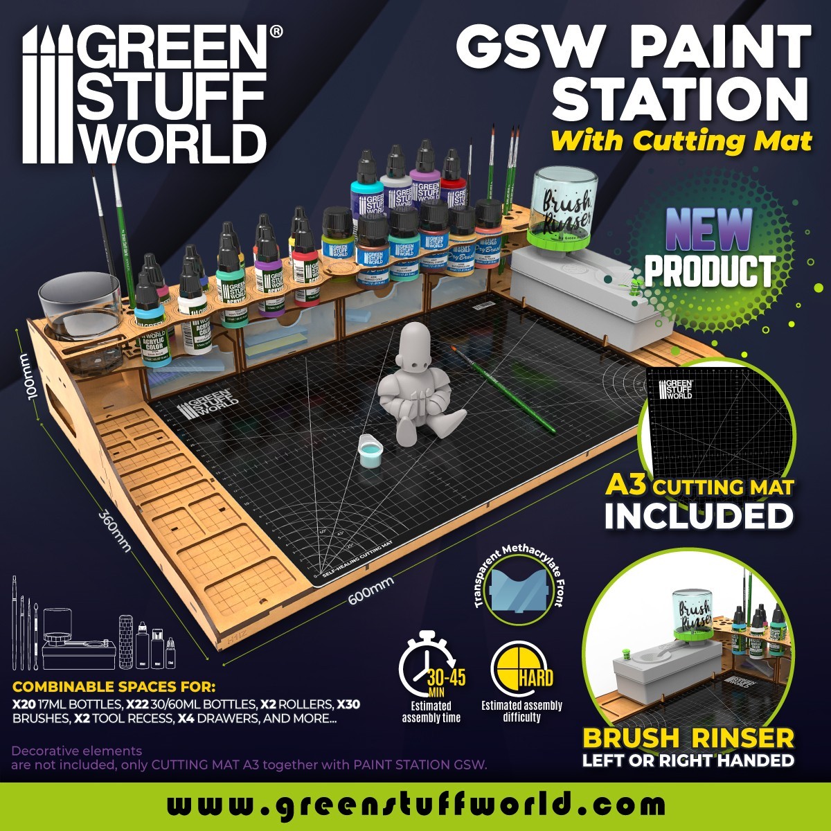 Paint Station with Cutting Mat