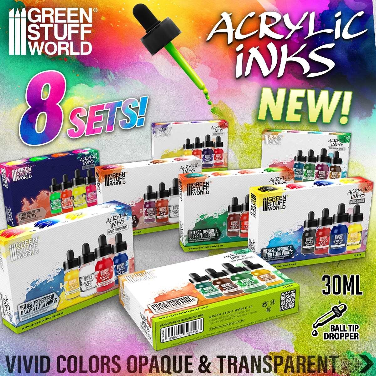 New selection of acrylic ink bottles